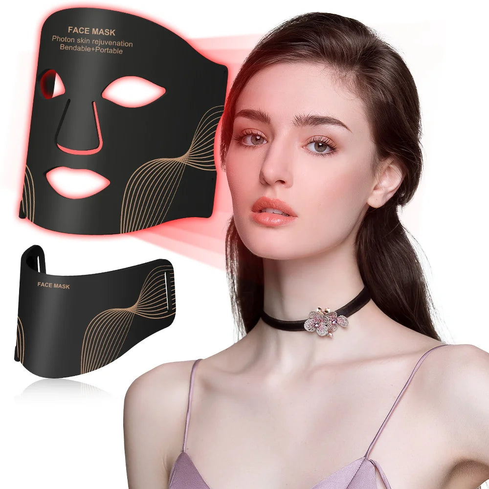 Máscara Facial LED Rejuvenescedora Portátil