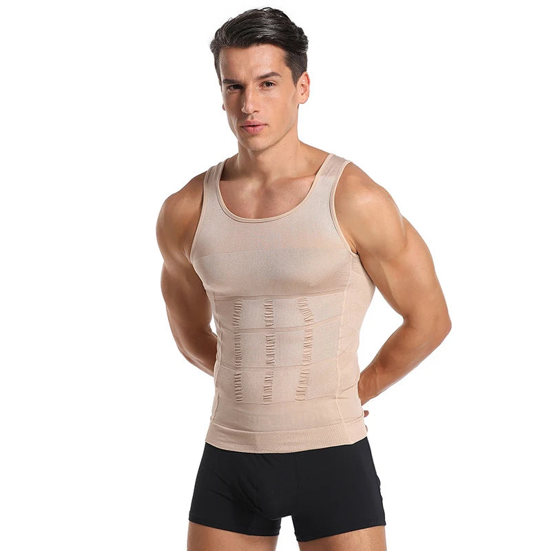 Colete modelador masculino - compressão abdominal, controle da barriga