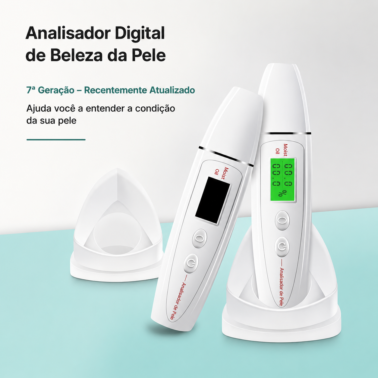 TotalSkin Scan - Testador de pele facial, analisador digital de umidade, monitor de óleo.