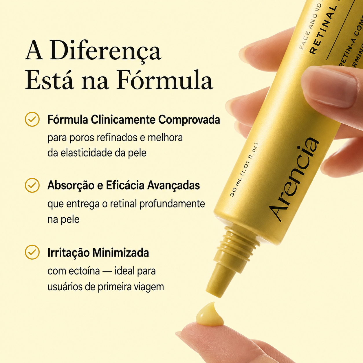 Creme Vitamina C Efeito Glow 4 em 1- Clareia, ilumina, reduz marcas e revitaliza a região dos olhos.