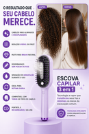 Escova Capilar 3 em 1 -  desenvolvida para reduzir os danos da escovação comum