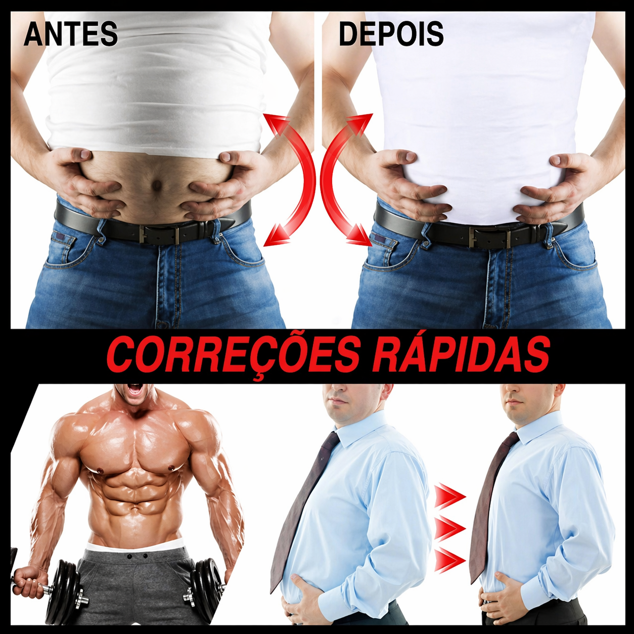 Colete modelador masculino - compressão abdominal, controle da barriga