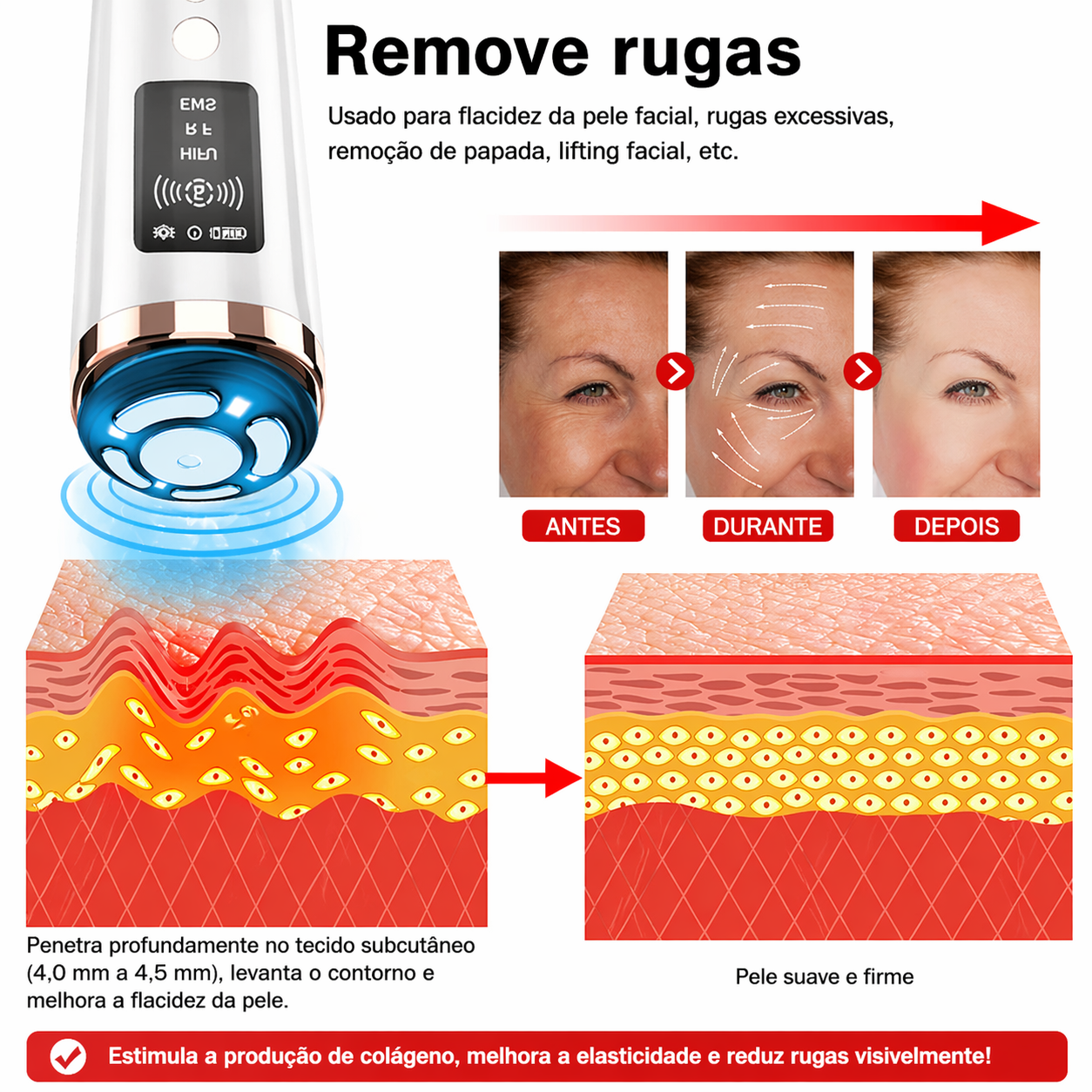 Massagem Facial - Microcorrente para Rejuvenescimento da Pele e Antienvelhecimento