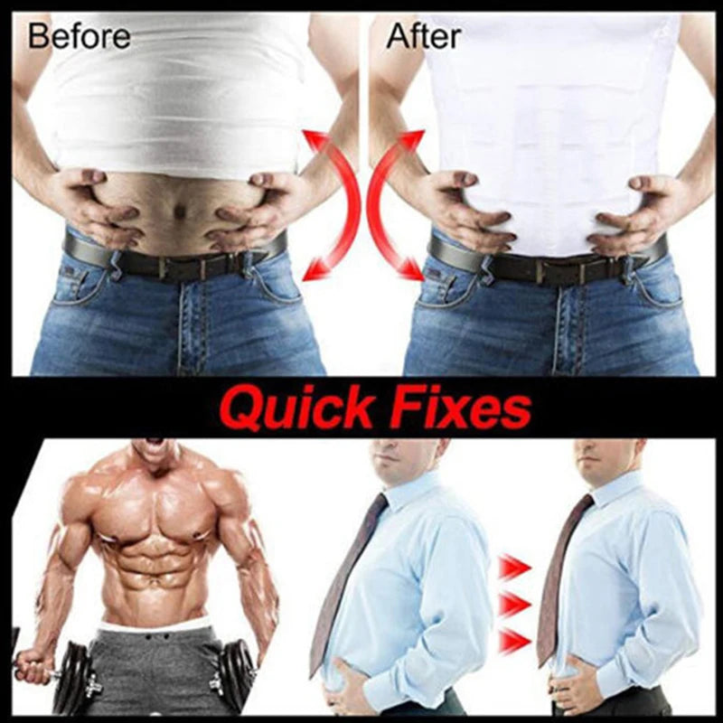 Colete modelador masculino - compressão abdominal, controle da barriga.