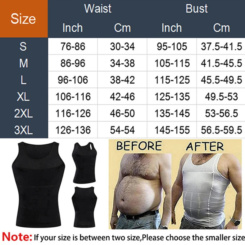 Colete modelador masculino - compressão abdominal, controle da barriga.