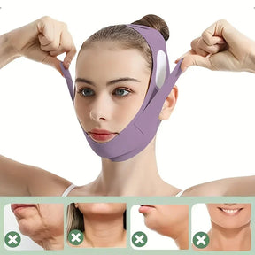 FaceSleep Pro -Faixa de lifting facial noturno com fibra de grafeno