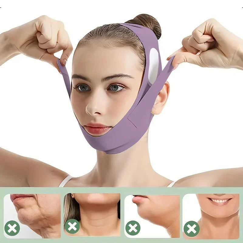 FaceSleep Pro -Faixa de lifting facial noturno com fibra de grafeno