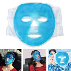 CryoSkin Mask - Máscara facial de gel frio compressa de gelo azul, hidratante com relaxamento, almofada facial