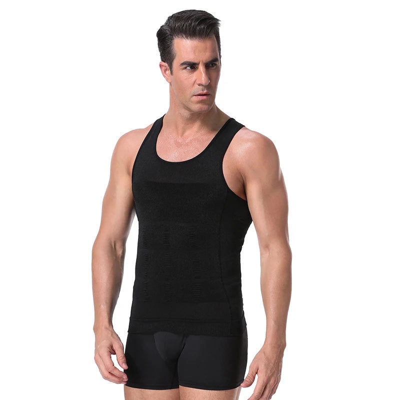 Colete modelador masculino - compressão abdominal, controle da barriga.